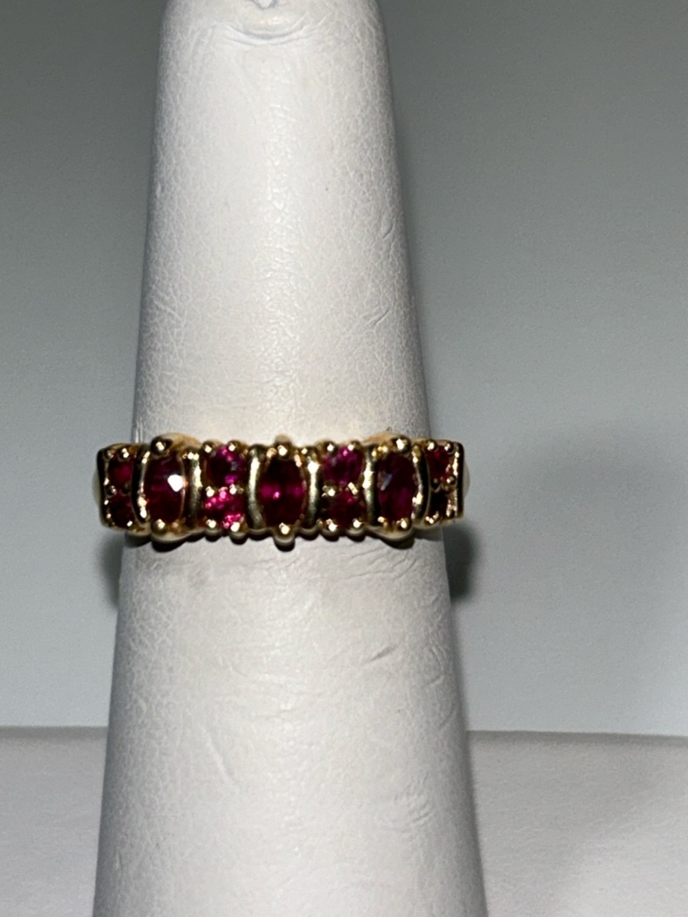 NWOT NYC 11 Gold Plated Sterling Silver Genuine Rhodonite Garnet Designer Ring